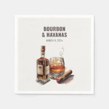 Bourbon sigaar vrijgezellenfeest servetten