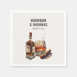 Bourbon sigaar vrijgezellenfeest servetten