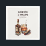 Bourbon & Sigaren Verjaardagsfeest voor Mannen Servet<br><div class="desc">Geniet van de fijne dingen met onze moderne Bourbon en Sigaren uitnodiging, met een luxueus sigaar- en bourbon-whiskeythema. Of het nu een mijlpaal verjaardag is of een onvergetelijk vrijgezellenfeest, verzamel je vrienden voor een onvergetelijke avond vol lachen, drankjes en kameraadschap.</div>