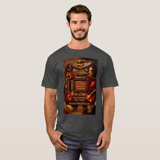 Bourbon smaakkaart t-shirt (Voorkant volledig)