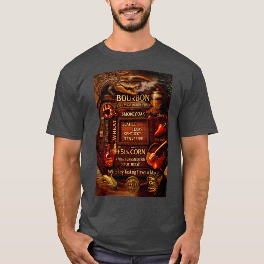 Bourbon smaakkaart t-shirt (Voorkant)