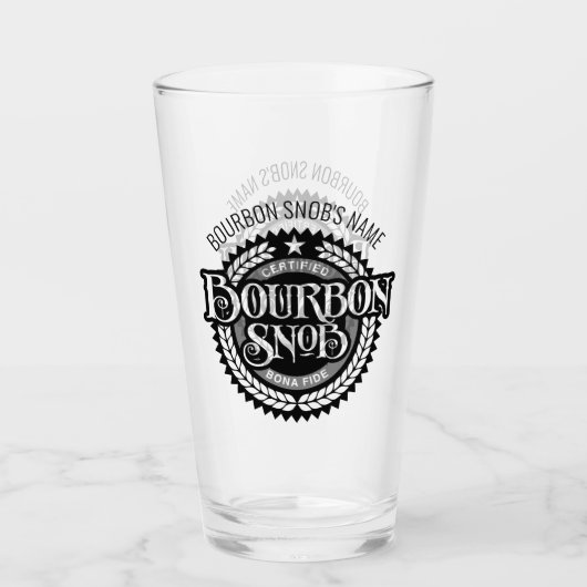 Bourbon Snob - funny whiskey drinker Glas (Voorkant)