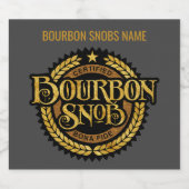 Bourbon Snob - funny whiskey drinker Likeurfles Etiket (Enkel label)