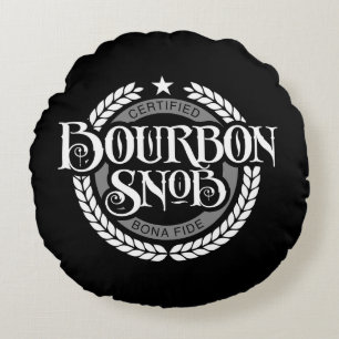 Bourbon Snob - funny whiskey drinker Rond Kussen