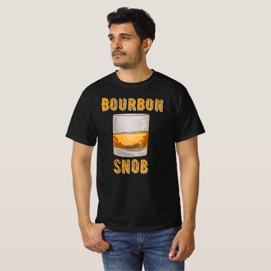 Bourbon Snob Funny Whiskey Drinker T-shirt (Voorkant volledig)