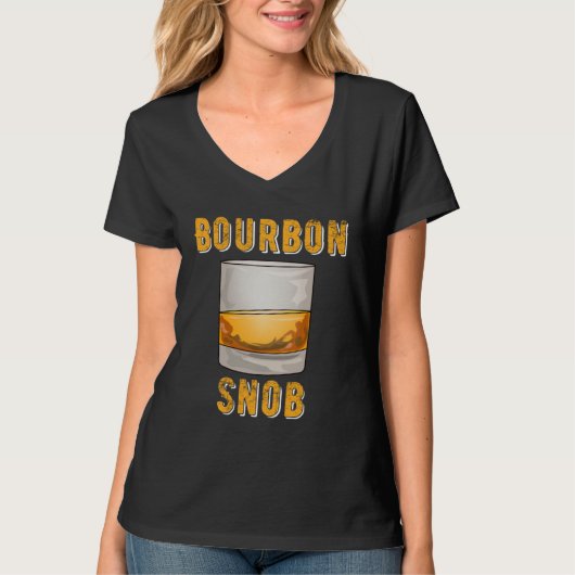 Bourbon Snob  Whiskey Drinker T-shirt (Voorkant)