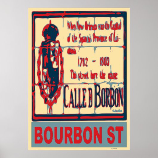 Bourbon St New Orleans Frans kwartaal Poster (Voorkant)