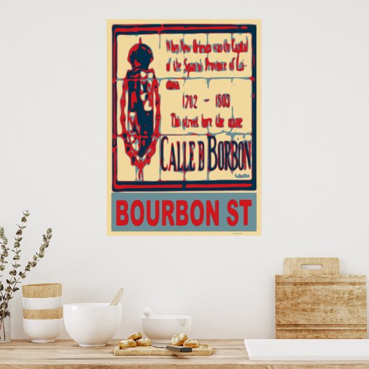 Bourbon St New Orleans Frans kwartaal Poster (Keuken)