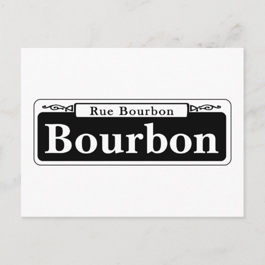 Bourbon St., New Orleans Street Sign Briefkaart (Voorkant)