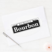 Bourbon St., New Orleans Street Sign Ovale Sticker (Envelop)