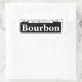 Bourbon St., New Orleans Street Sign Ovale Sticker (Tas)