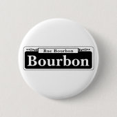 Bourbon St., New Orleans Street Sign Ronde Button 5,7 Cm (Voorkant)