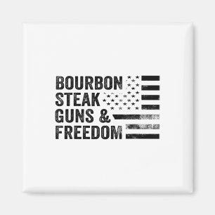 Bourbon Steak Pistolen en Freedom USA Flag Whiskey Magneet
