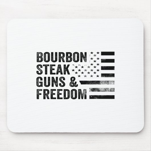Bourbon Steak Pistolen en Freedom USA Flag Whiskey Muismat (Voorkant)