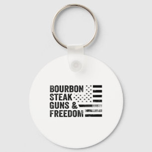 Bourbon Steak Pistolen en Freedom USA Flag Whiskey Sleutelhanger