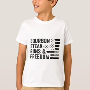Bourbon Steak Pistolen en Freedom USA Flag Whiskey T-shirt