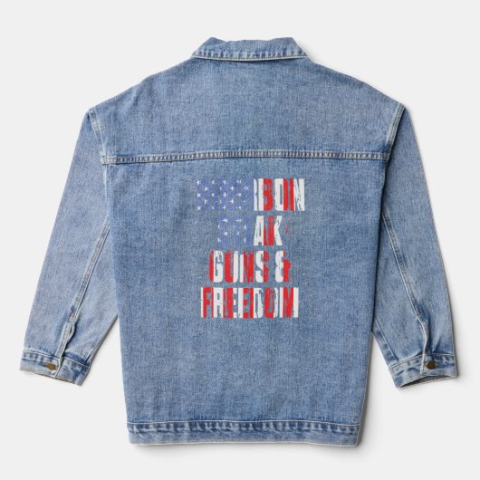 Bourbon Steak Pistolen Freedom USA Flag Whiskey In Denim Jacket (Achterkant)