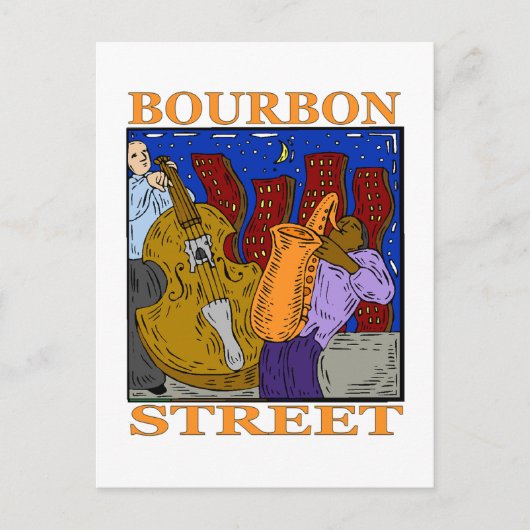Bourbon Street Briefkaart (Voorkant)