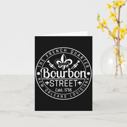 Bourbon Street French Quarter New Orleans Louisian Kaart (Gele Bloem)