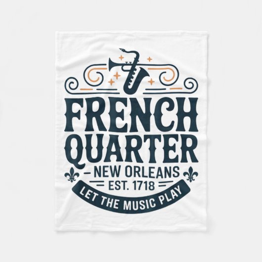 Bourbon Street French Quarter New Orleans Mardi Gr Fleece Deken (Voorkant)