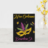 Bourbon Street French Quarter New Orleans Mardi Gr Kaart (Gele Bloem)