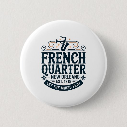 Bourbon Street French Quarter New Orleans Mardi Gr Ronde Button 5,7 Cm (Voorkant)