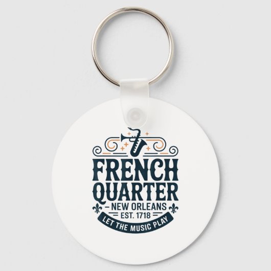 Bourbon Street French Quarter New Orleans Mardi Gr Sleutelhanger (Voorkant)