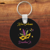 Bourbon Street French Quarter New Orleans Mardi Gr Sleutelhanger (Voorkant)