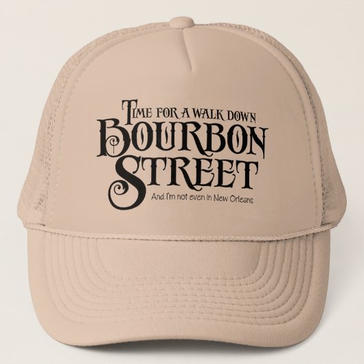 Bourbon Street - grappig drank whiskey Trucker Pet (Voorkant)
