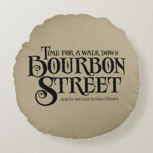 Bourbon Street - grappige whiskey drinken Rond Kussen