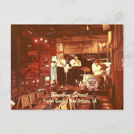 Bourbon Street Jazz New Orleans, Briefkaart (Voorkant)