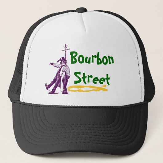Bourbon Street New Orleans Classic Mardi Gras Gift Trucker Pet (Voorkant)
