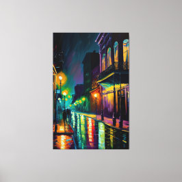 Bourbon Street, New Orleans, Franse wijk Canvas Afdruk