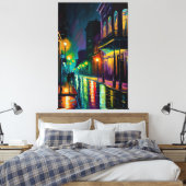 Bourbon Street, New Orleans, Franse wijk Canvas Afdruk (Insitu (Slaapkamer))