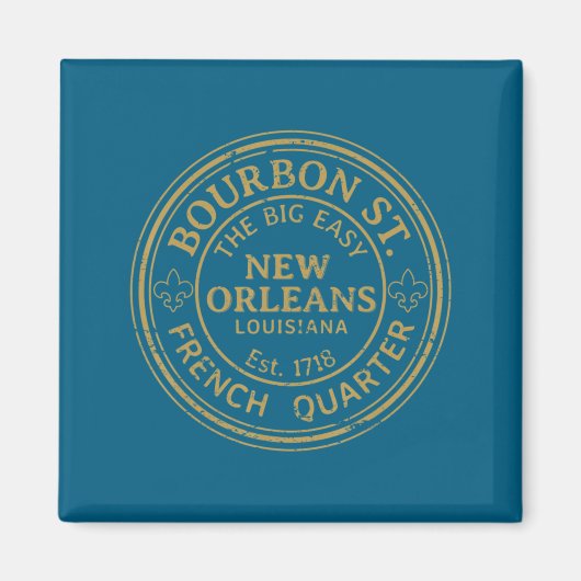 Bourbon Street New Orleans French Quarter Distress Magneet (Voorkant)