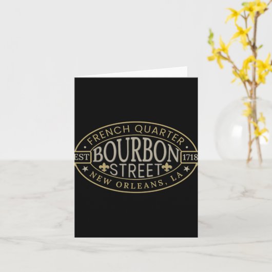 Bourbon Street New Orleans French Quarter Louisian Kaart (Gele Bloem)