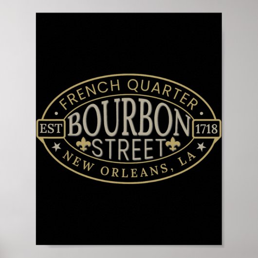 Bourbon Street New Orleans French Quarter Louisian Poster (Voorkant)