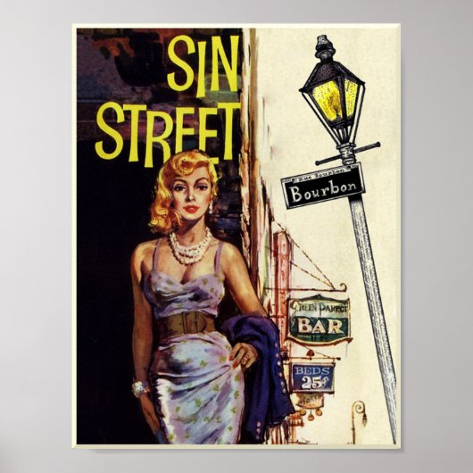 Bourbon Street, New Orleans reisposter Poster (Voorkant)