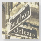 Bourbon Street, New Orleans,  stijl Stenen Onderzetter (Voorkant)