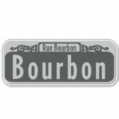 Bourbon Street (Rue Bourbon) Sign Sticker (Voorkant)