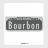 Bourbon Street (Rue Bourbon) Sign Sticker (Vel)