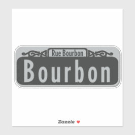 Bourbon Street (Rue Bourbon) Sign Sticker