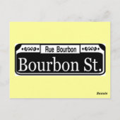 Bourbon Street Sign Briefkaart (Achterkant)