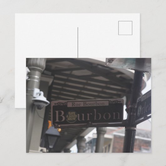 Bourbon Street Sign Briefkaart (Voorkant / Achterkant)