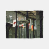 Bourbon Street Sign in New Orleans Fleece Deken (Voorkant (Horizontaal))