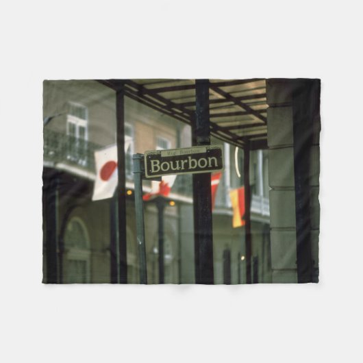 Bourbon Street Sign in New Orleans Fleece Deken (Voorkant (Horizontaal))