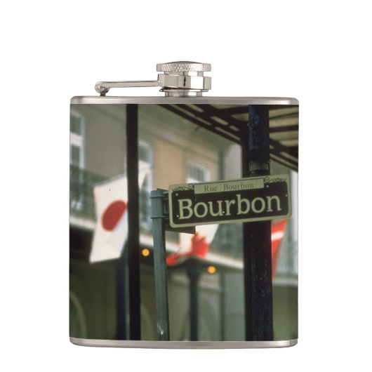 Bourbon Street Sign in New Orleans Heupfles (Voorkant)