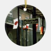 Bourbon Street Sign in New Orleans Keramisch Ornament (Voorkant)