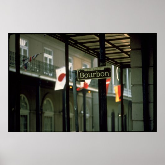 Bourbon Street Sign in New Orleans Poster (Voorkant)