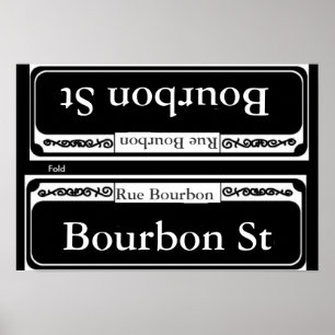 Bourbon Street Sign, Vold Sjabloon Poster